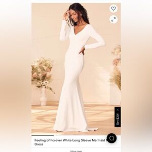 Lulu's White Long Sleeve Dress